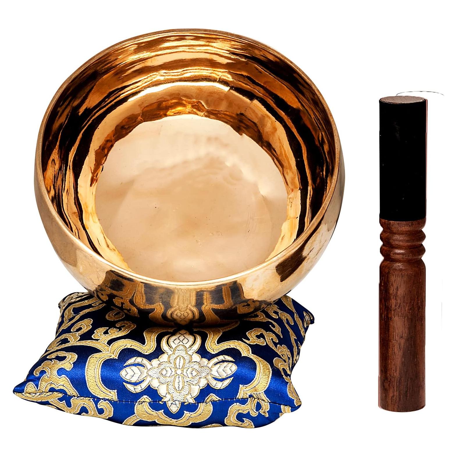 Cuenco Cantor Tibetano Ohm 6.5" Bronce Puro Atardecer