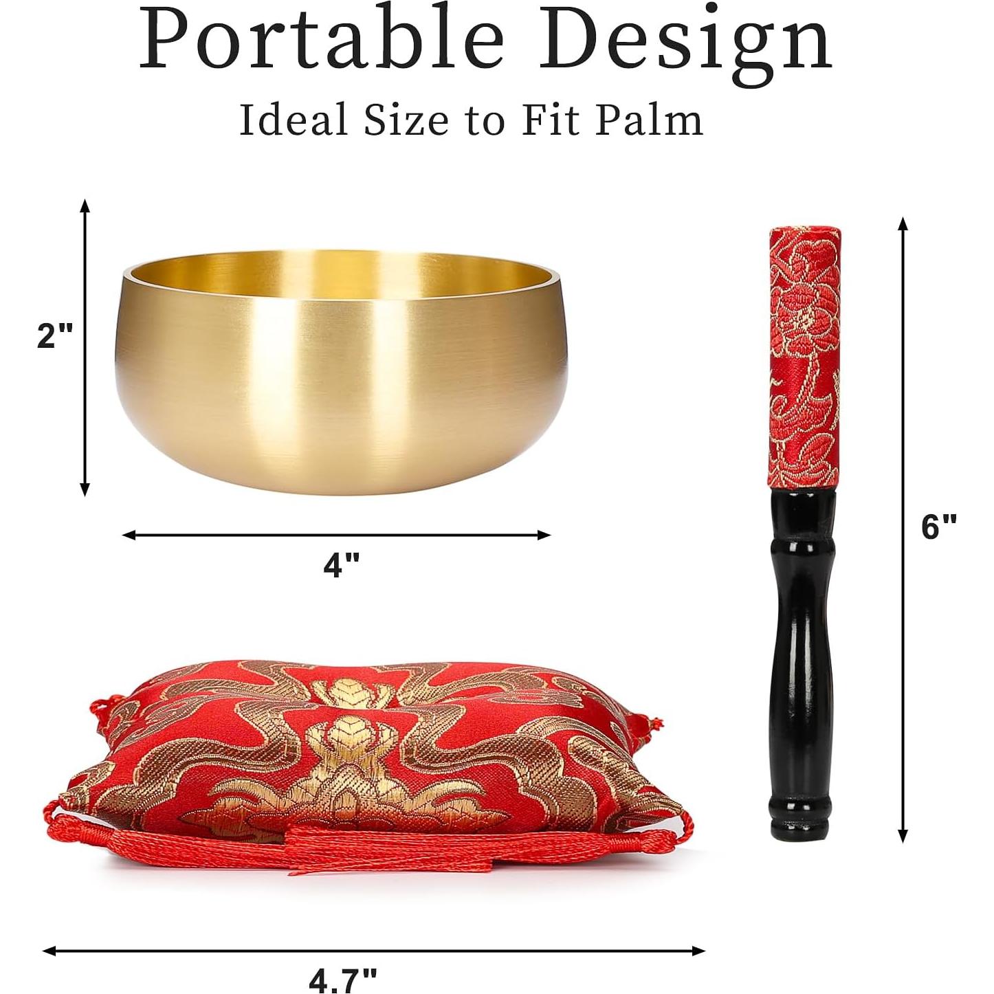 Juego de Cuencos Cantores Tibetanos Lemofuta 10.16 cm para Meditación