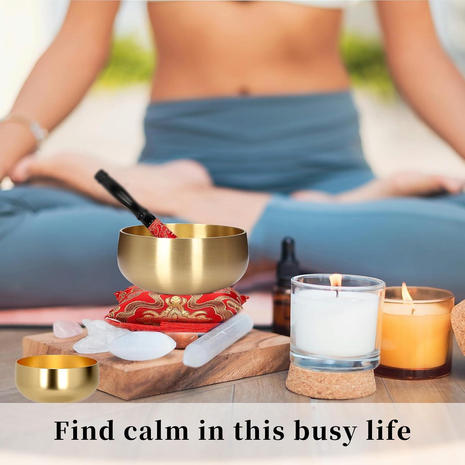 Juego de Cuencos Cantores Tibetanos Lemofuta 10.16 cm para Meditación