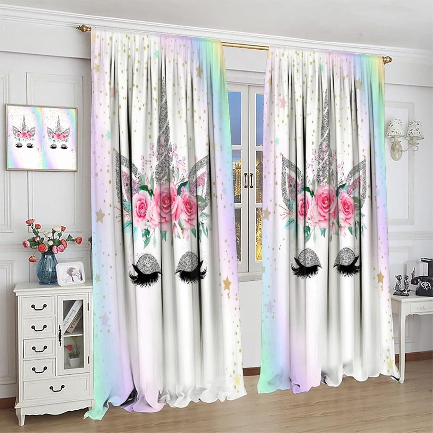 Cortinas Unicornio 2 Paneles 53x160 cm Blackout SXXLDNG
