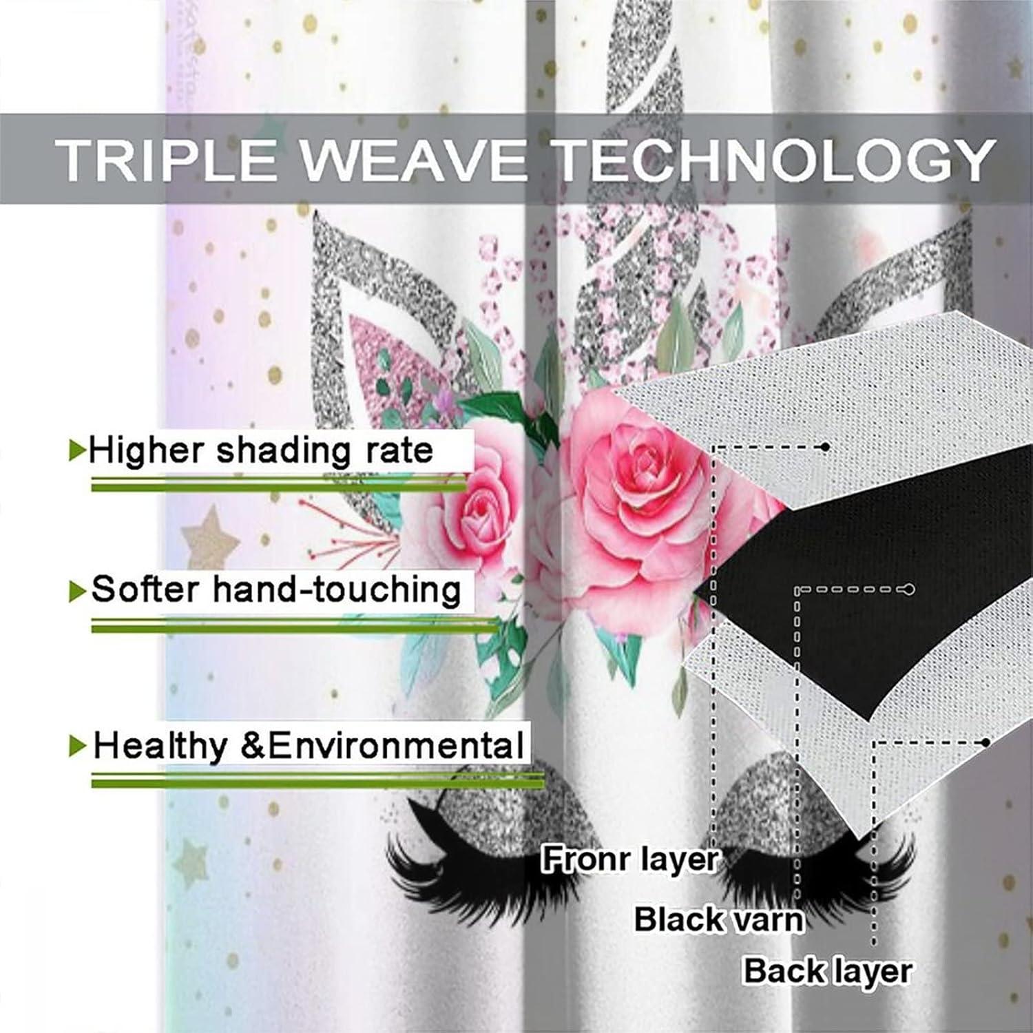 Cortinas Unicornio 2 Paneles 53x160 cm Blackout SXXLDNG