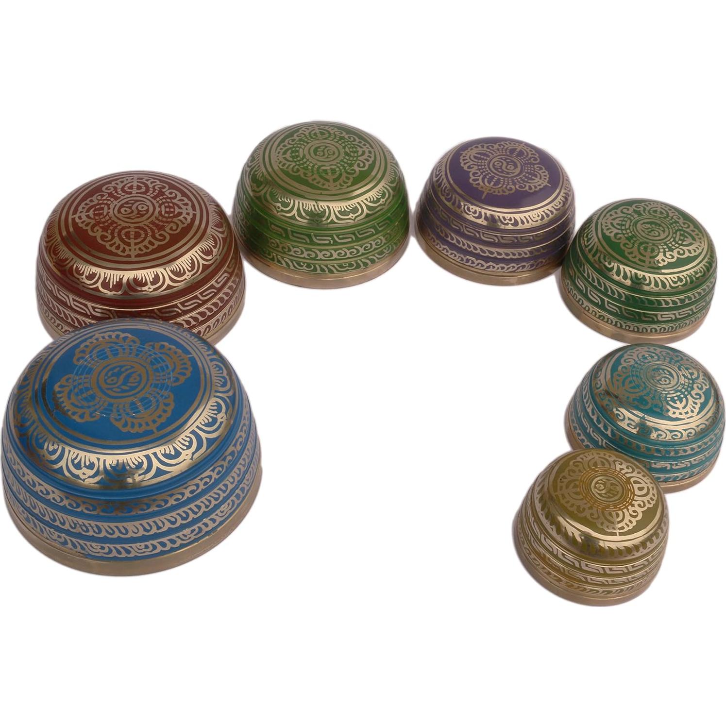 Conjunto de 7 Cuencos Tibetanos Khusi para Sanación de Chakras