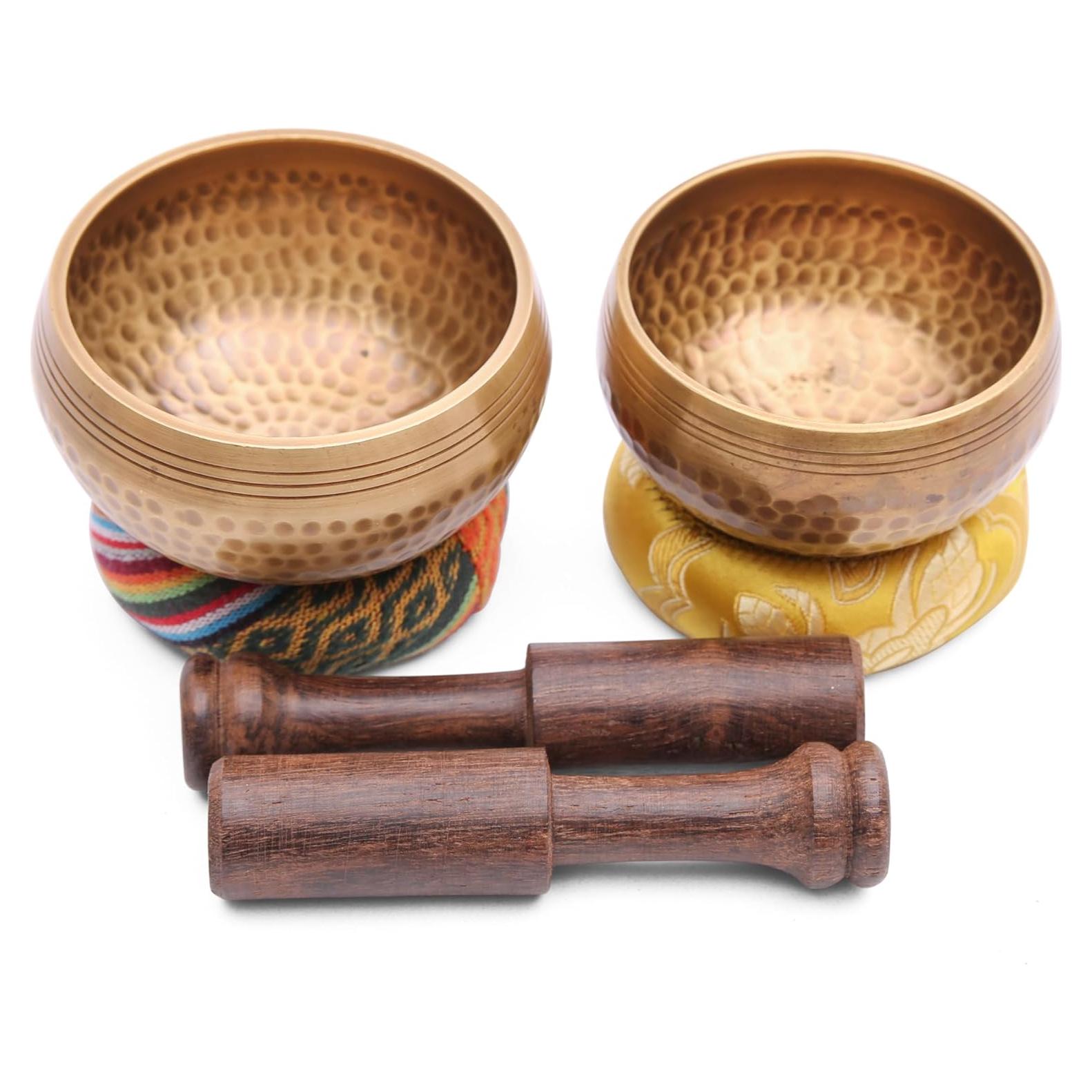 Juego de 2 Cuencos Tibetanos Hechos a Mano - Meditación y Sanación