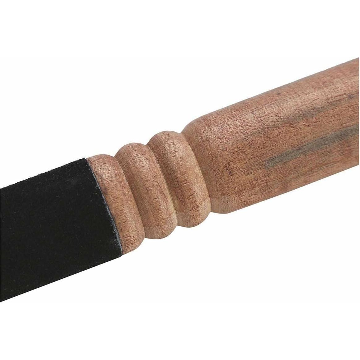 Mazo de Cuenco Cantante Tibetano de Madera y Cuero Negro 17.78cm