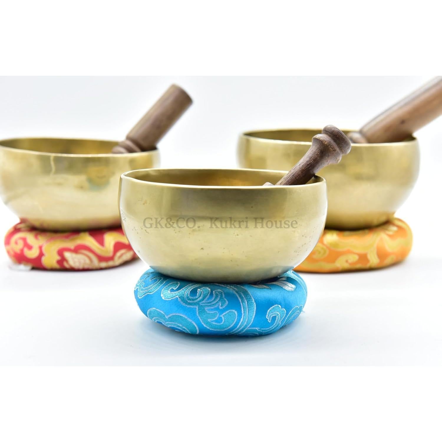 Conjunto de Cuencos Cantores Tibetanos GK&CO - 3 Piezas 11.4 a 14 cm