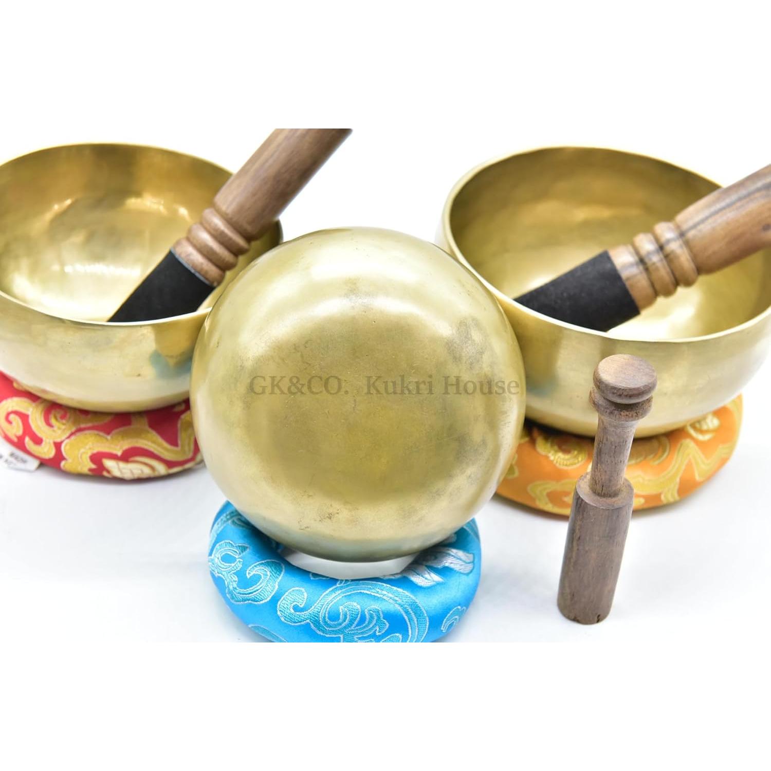 Conjunto de Cuencos Cantores Tibetanos GK&CO - 3 Piezas 11.4 a 14 cm