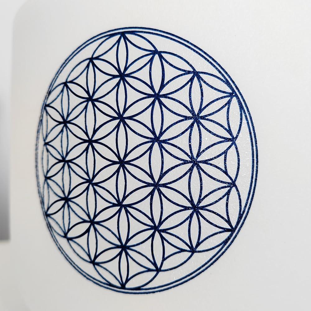 Tazón de Canto de Cristal KVKA 20 cm Nota C 528hz Flor de Vida