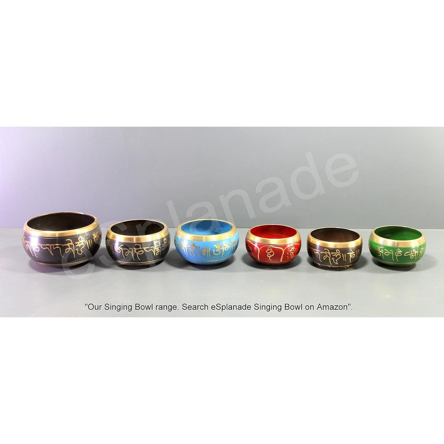 Cuenco Cantante Tibetano 15 cm Negro con Palo Golpeador