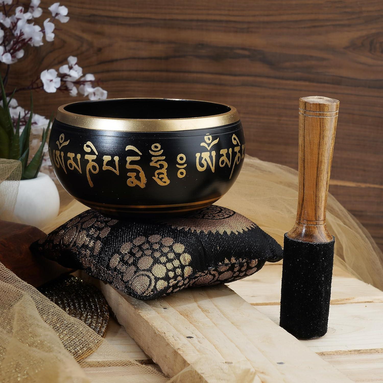 Juego de Cuencos Cantores Tibetanos Ajuny 10.16 cm Beige