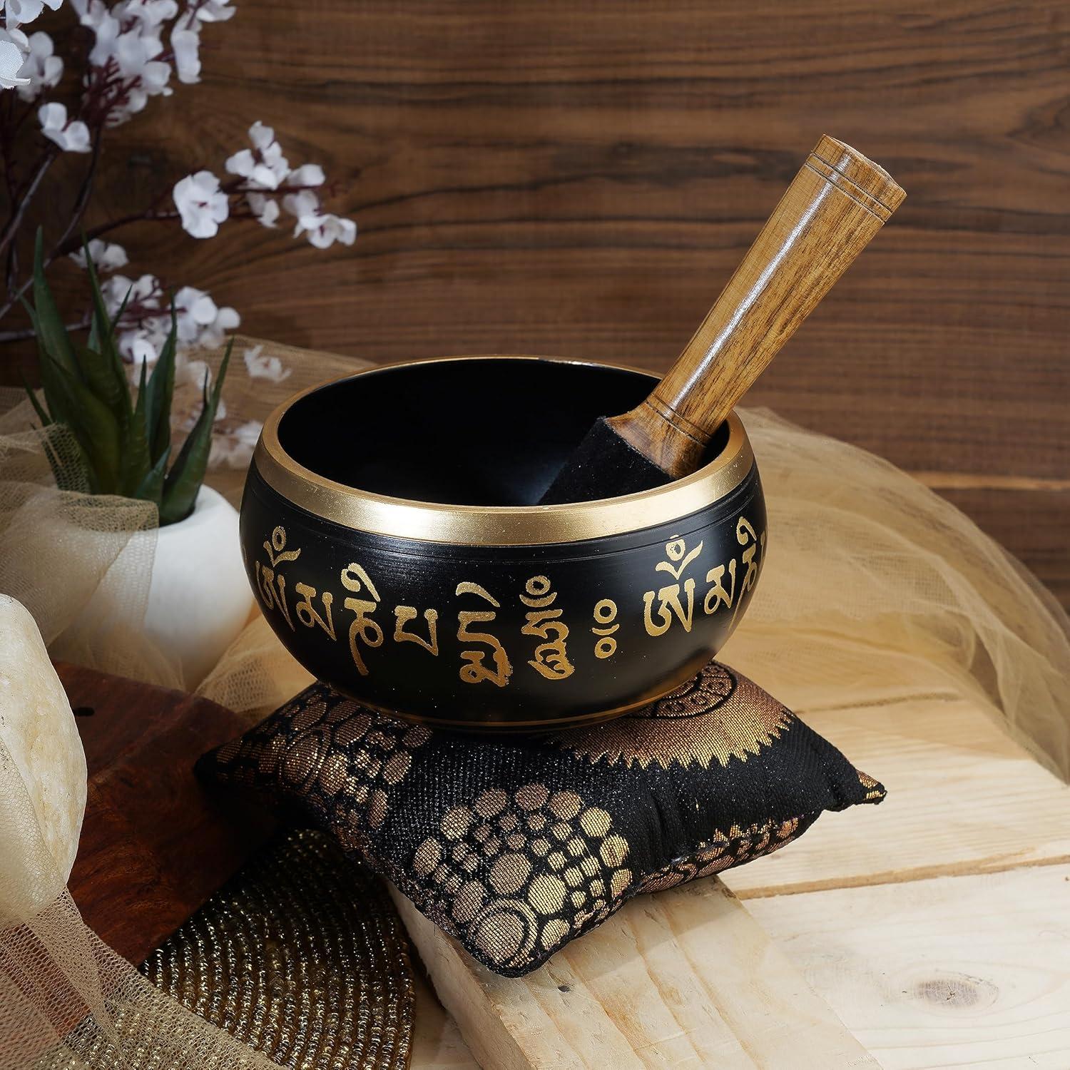 Juego de Cuencos Cantores Tibetanos Ajuny 10.16 cm Beige