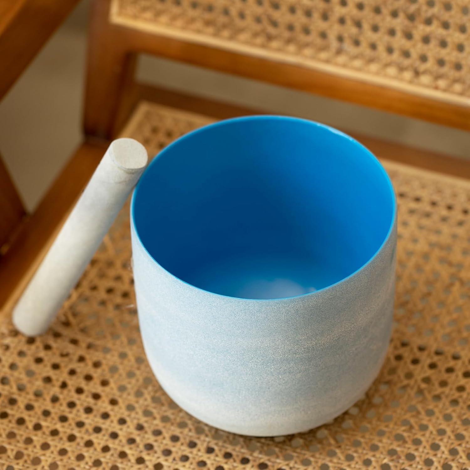 Tazón de Canto de Cristal KVKA 20 cm 432hz G Chakra Azul