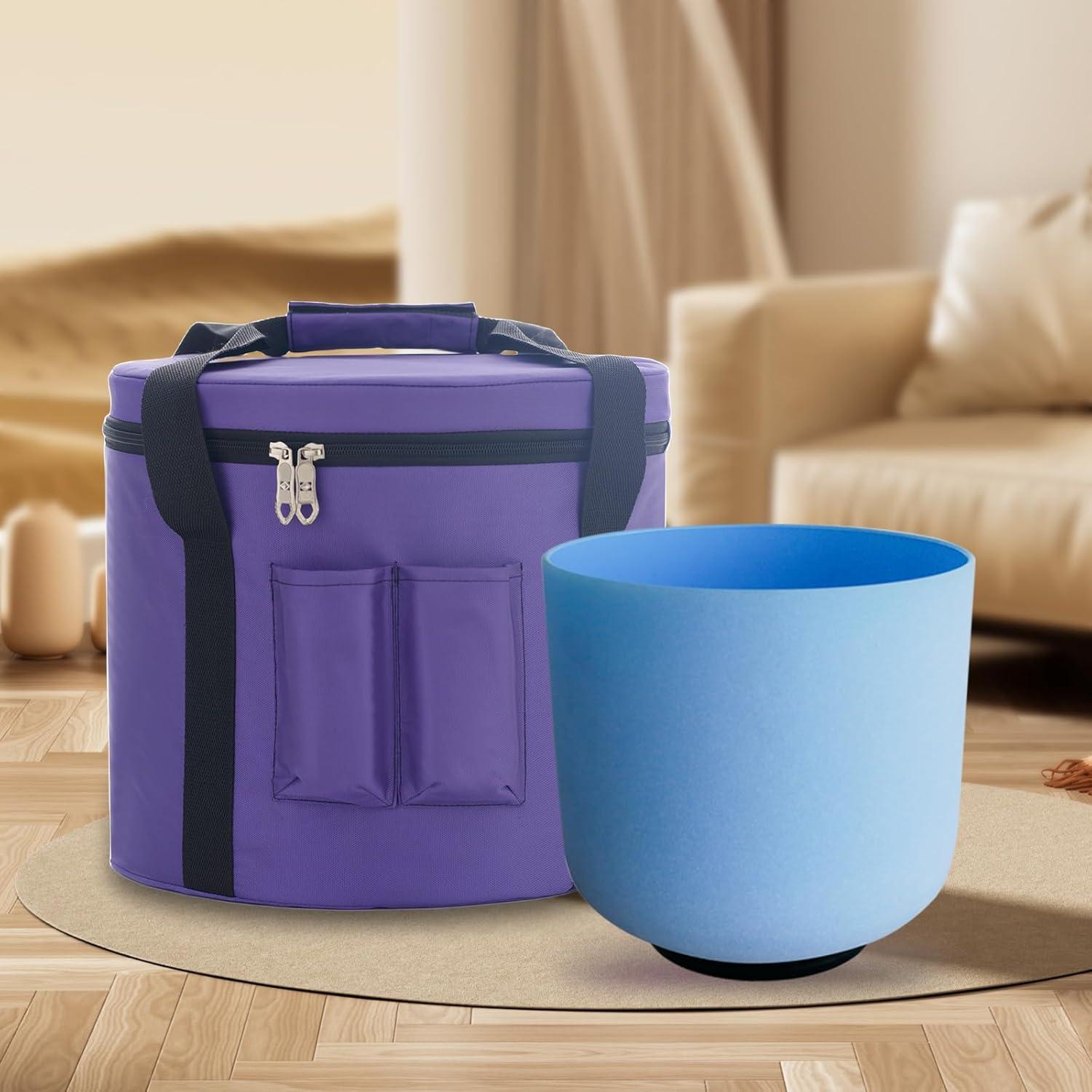 Tazón de Canto de Cristal KVKA 20 cm 432hz G Chakra Azul