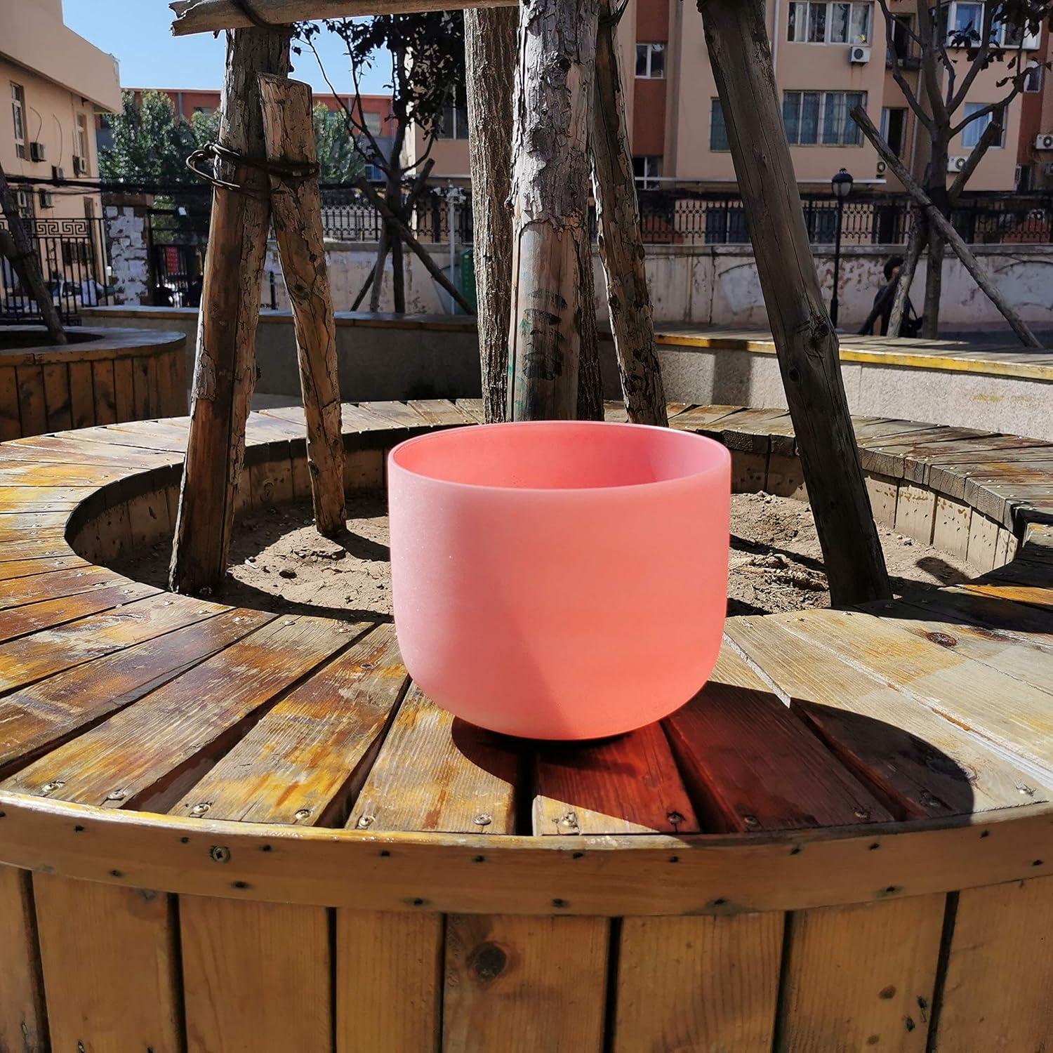 Tazón de Canto de Cristal KVKA 20 cm Rosa Chakra Corazón