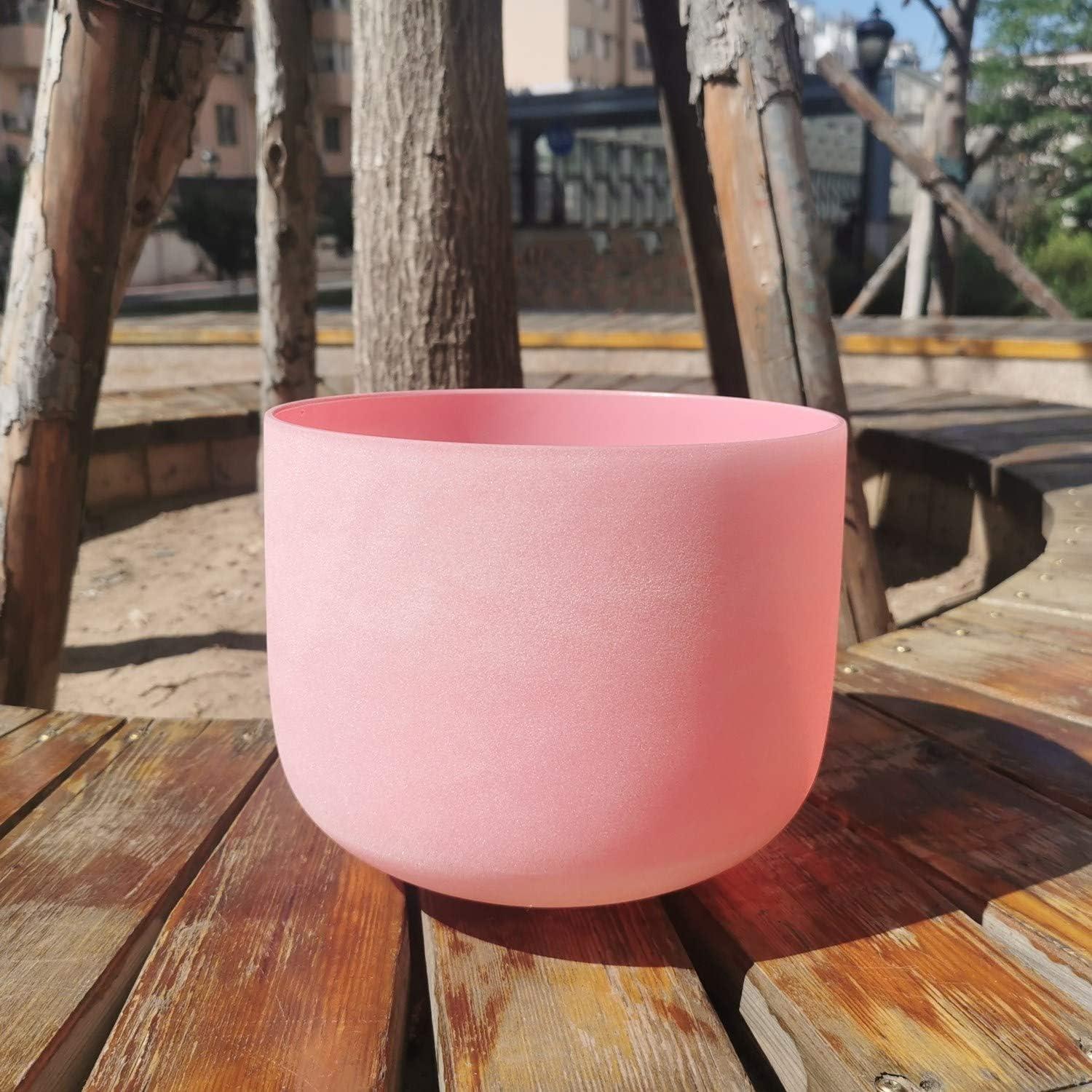 Tazón de Canto de Cristal KVKA 20 cm Rosa Chakra Corazón