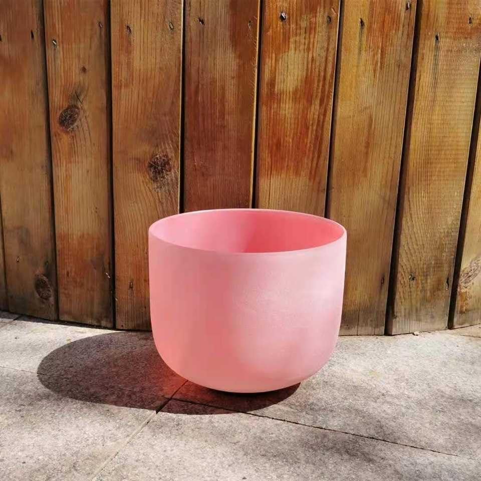 Tazón de Canto de Cristal KVKA 20 cm Rosa Chakra Corazón