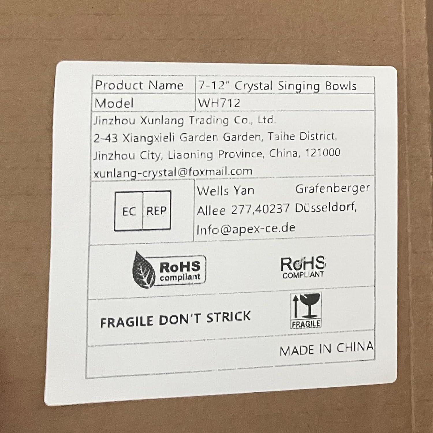 Juego de Cuencos de Canto de Cristal 7 Piezas 432Hz Hye-eun