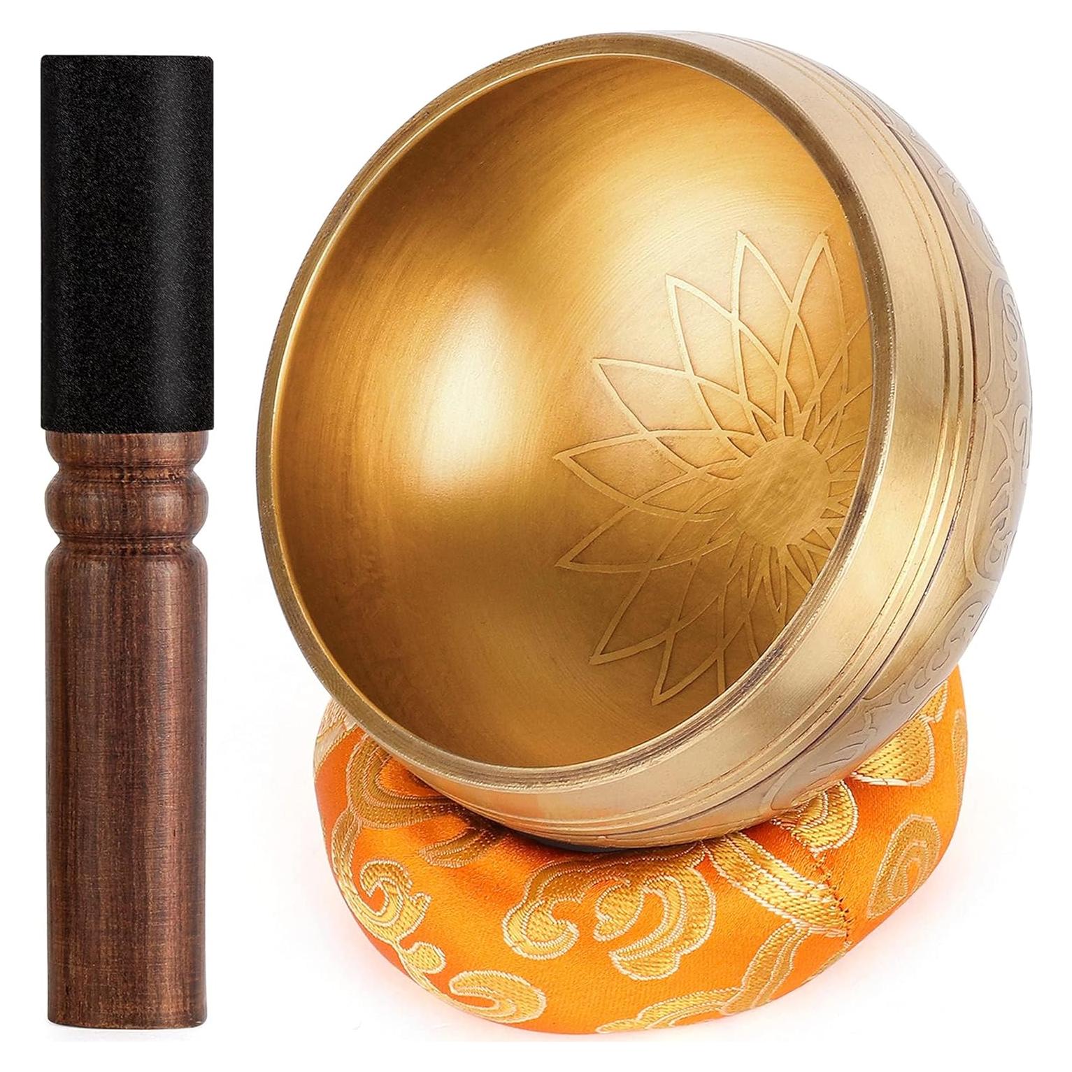 Juego de Cuencos Tibetanos Relaehih 10.16 cm Amarillo