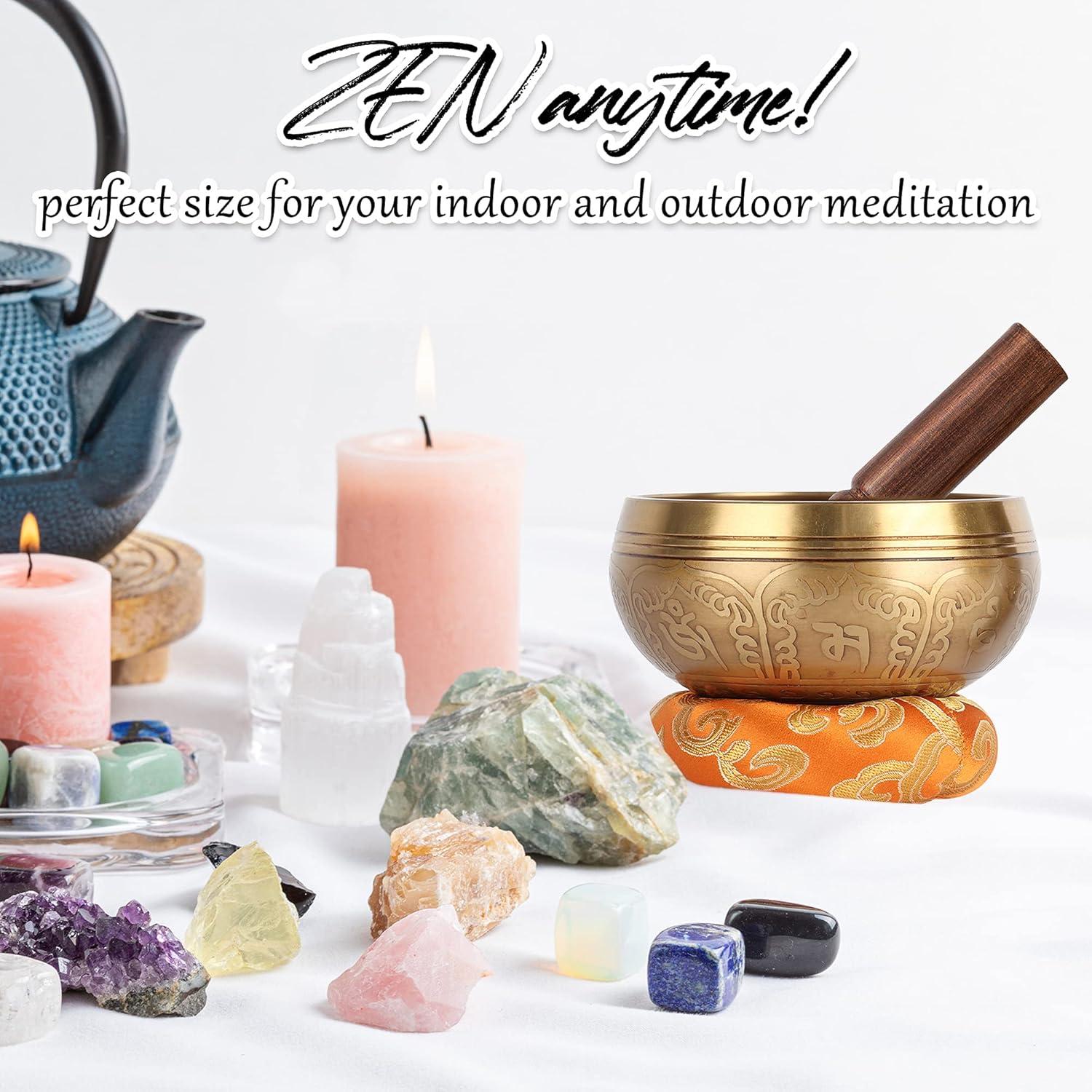 Juego de Cuencos Tibetanos Relaehih 10.16 cm Amarillo