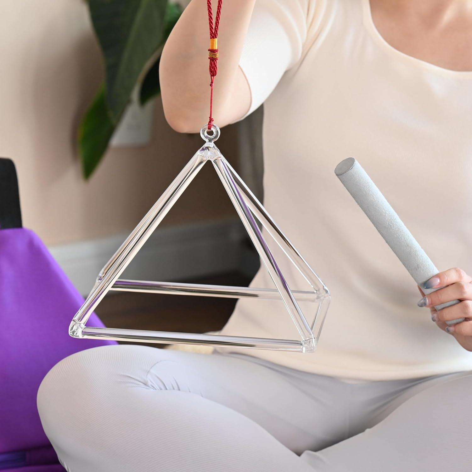 Pirámide Cantante de Cristal de Cuarzo 30.48 cm CVNC + Bolsa