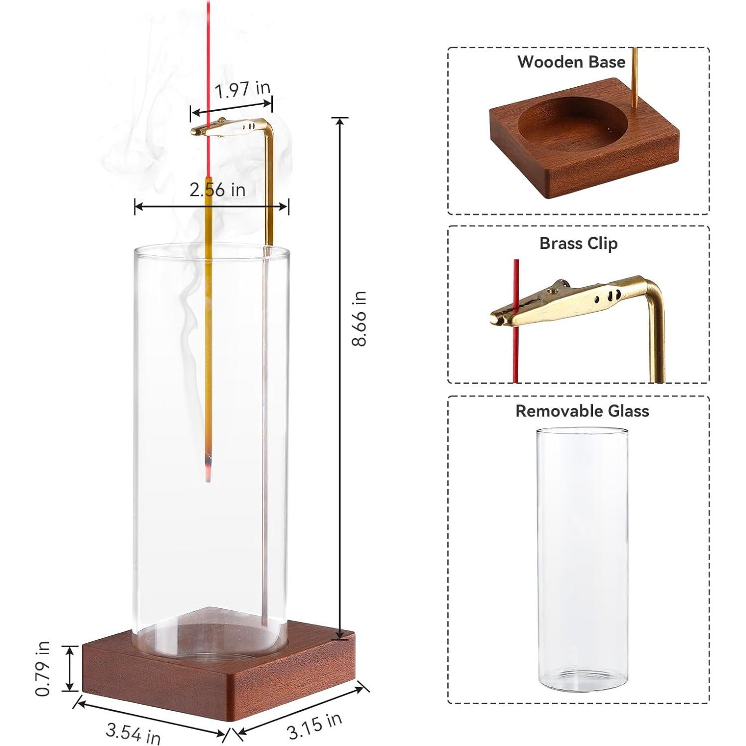 Soporte de Incienso Durmmur con Catcher de Ceniza de Vidrio