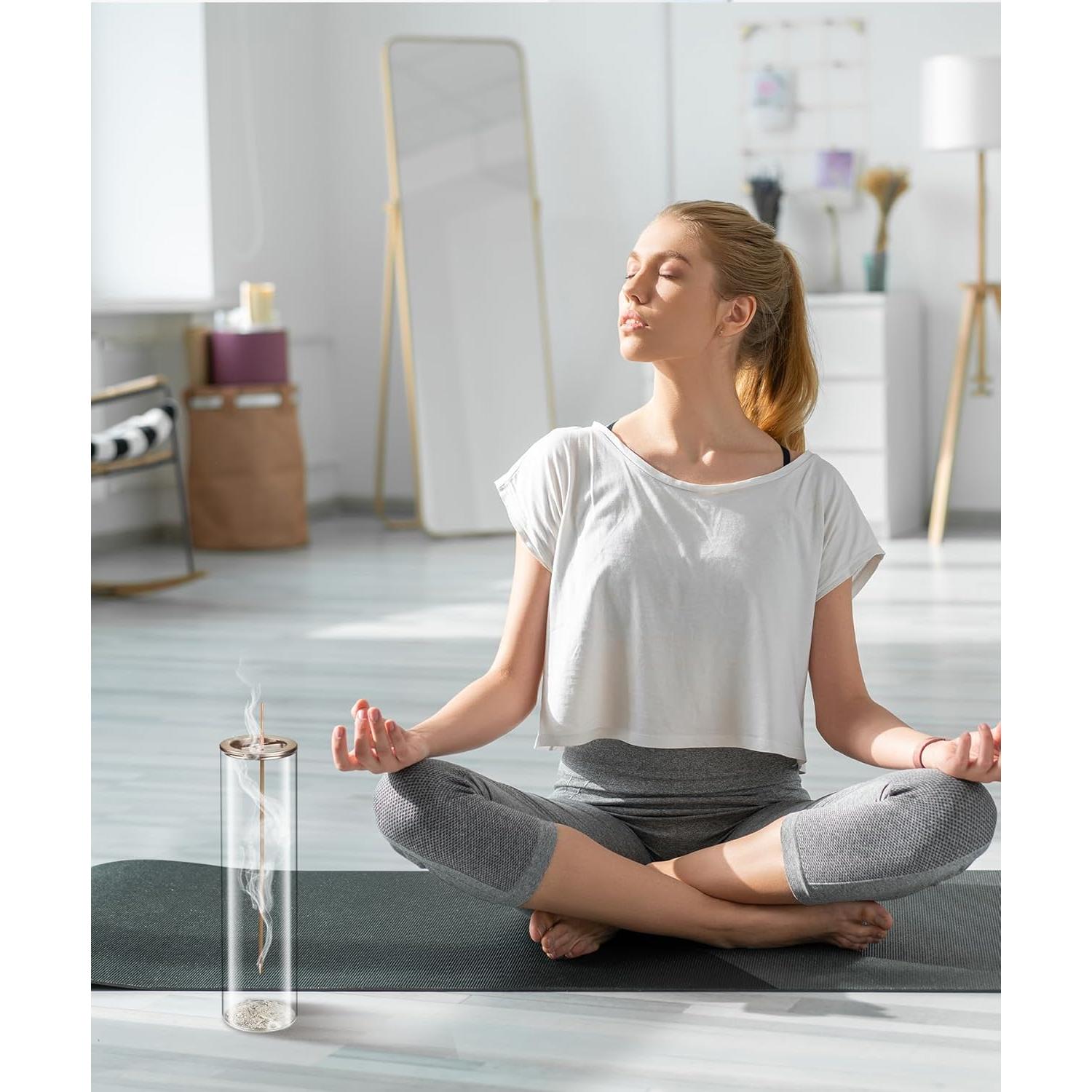 Soporte de Incienso Eavida Oro Champán 2 Paquete Anticenizas