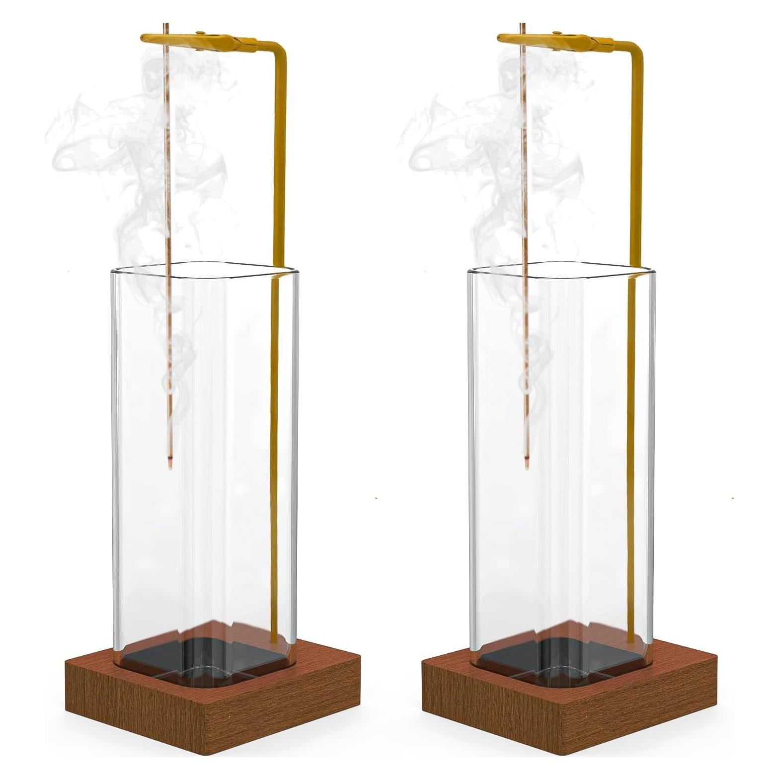 Juego de 2 Soportes para Incienso Hadwoer de Vidrio