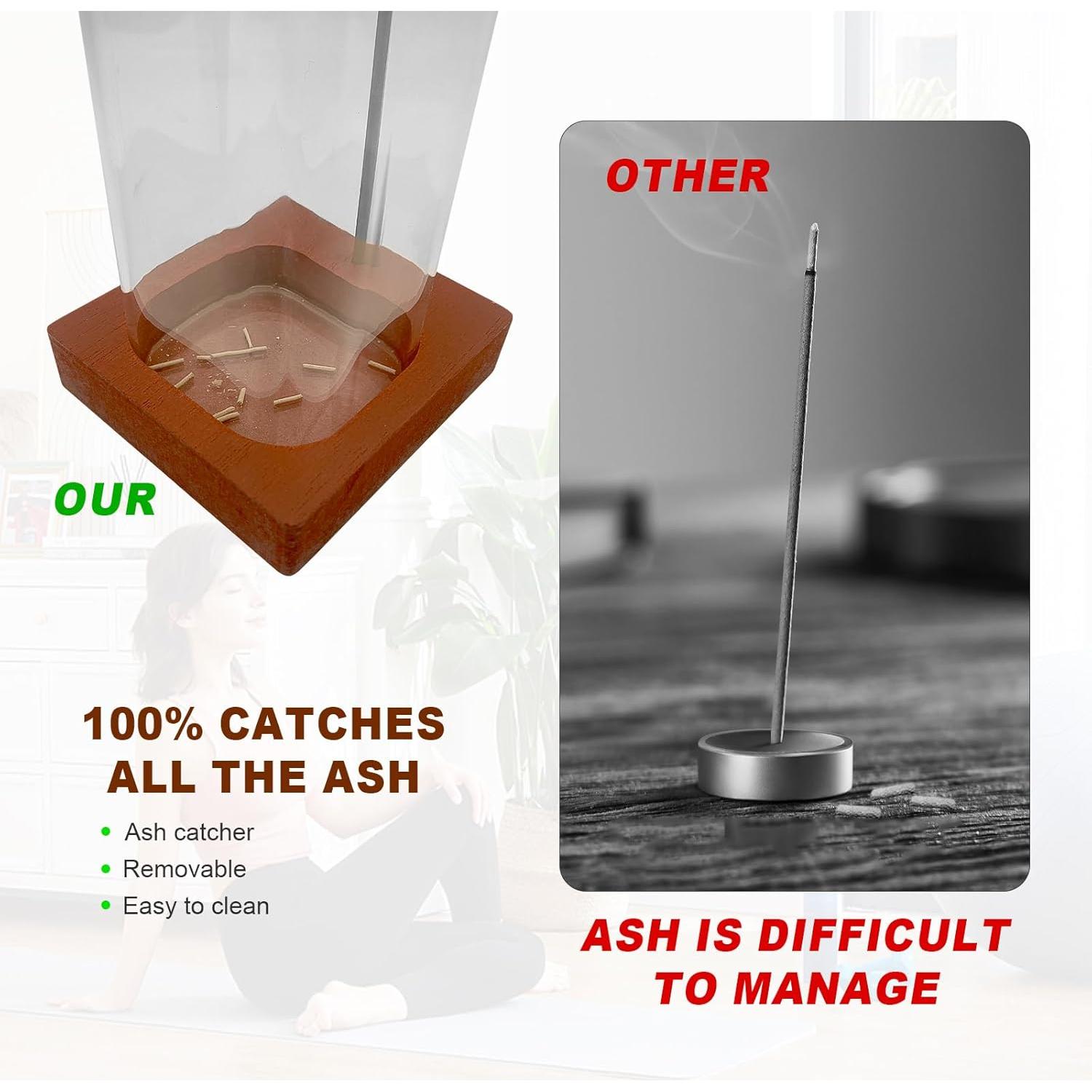 Juego de 2 Soportes para Incienso Hadwoer de Vidrio