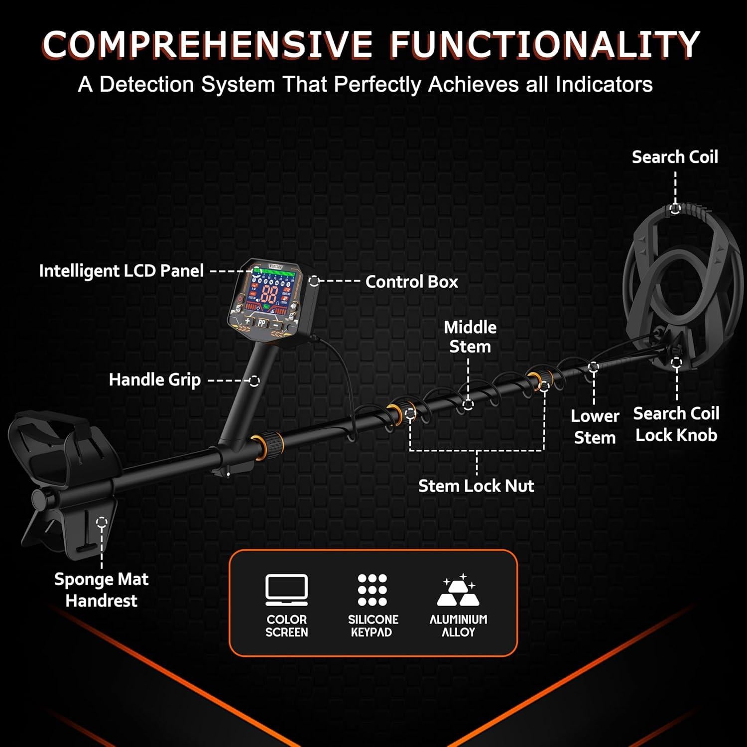 Detector de Metales WOOTOOR WT 5 Modos Pantalla LED 2,84 kg