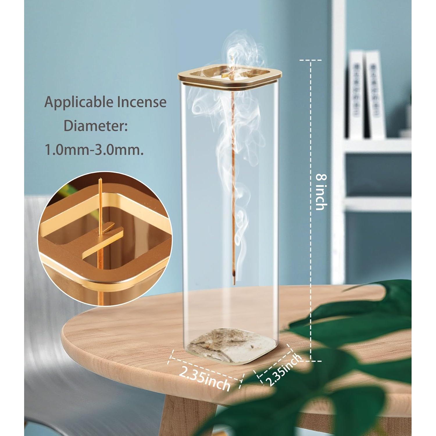 Soporte para Incienso Eavida Oro Champán con Recogedor de Cenizas