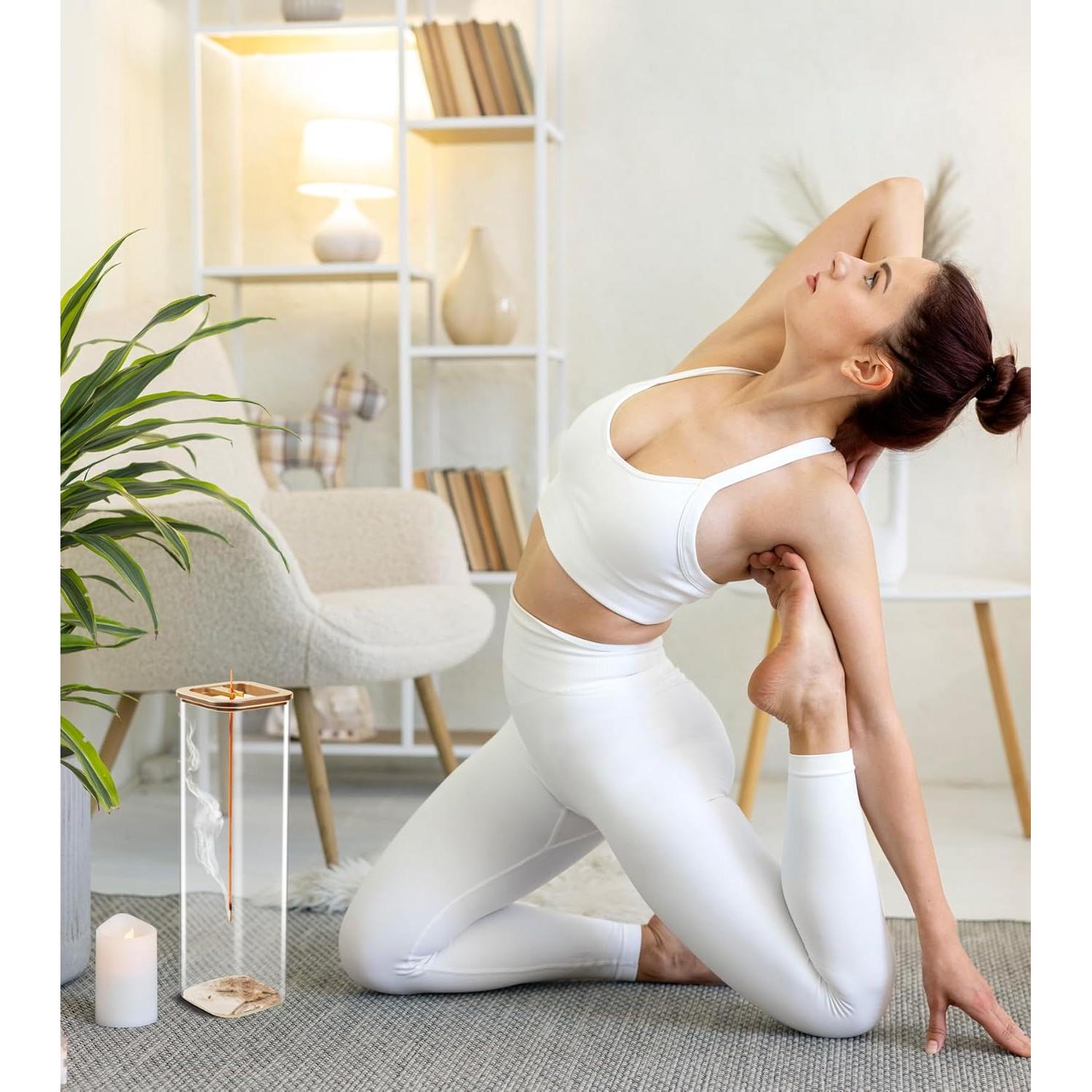 Soporte para Incienso Eavida Oro Champán con Recogedor de Cenizas