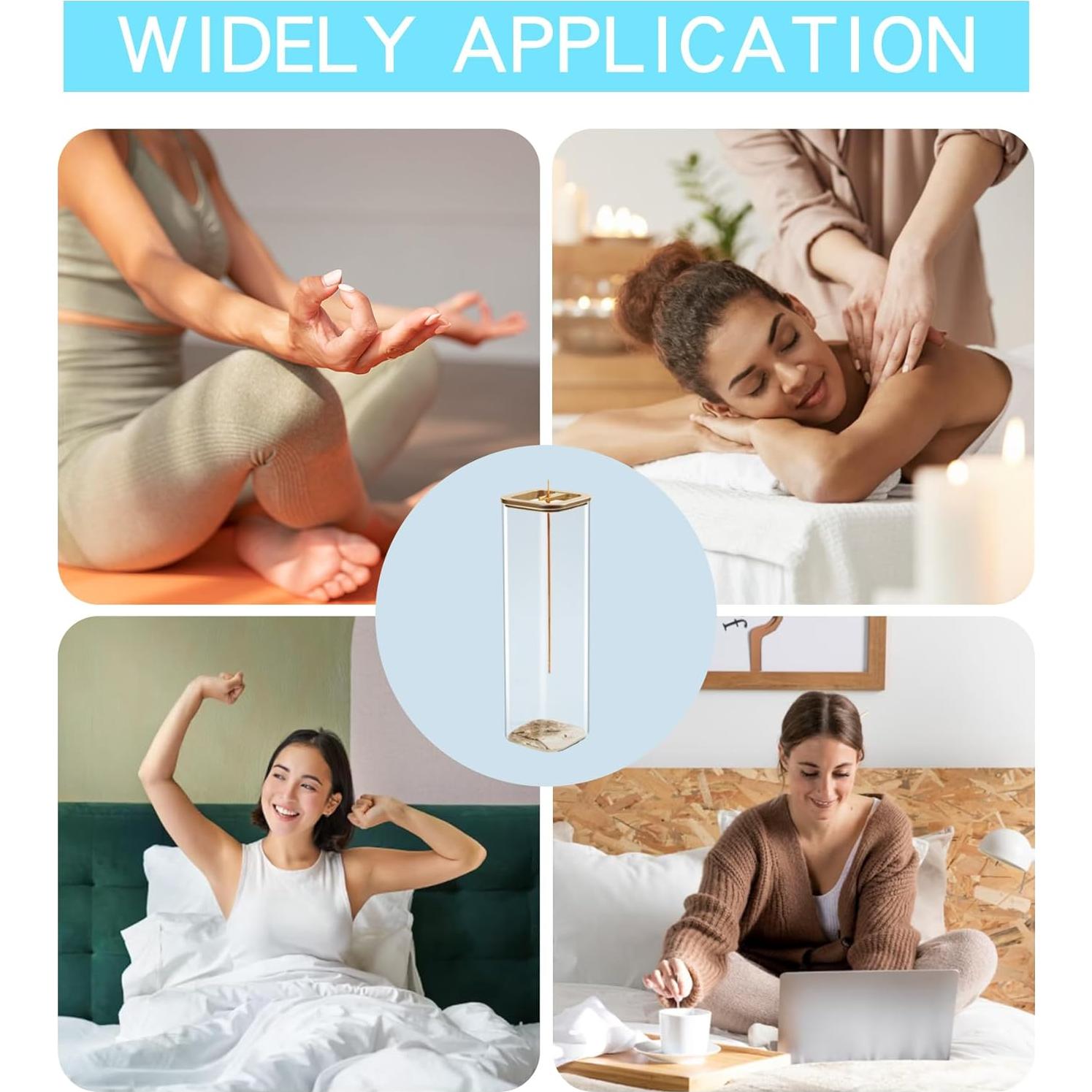 Soporte para Incienso Eavida Oro Champán con Recogedor de Cenizas