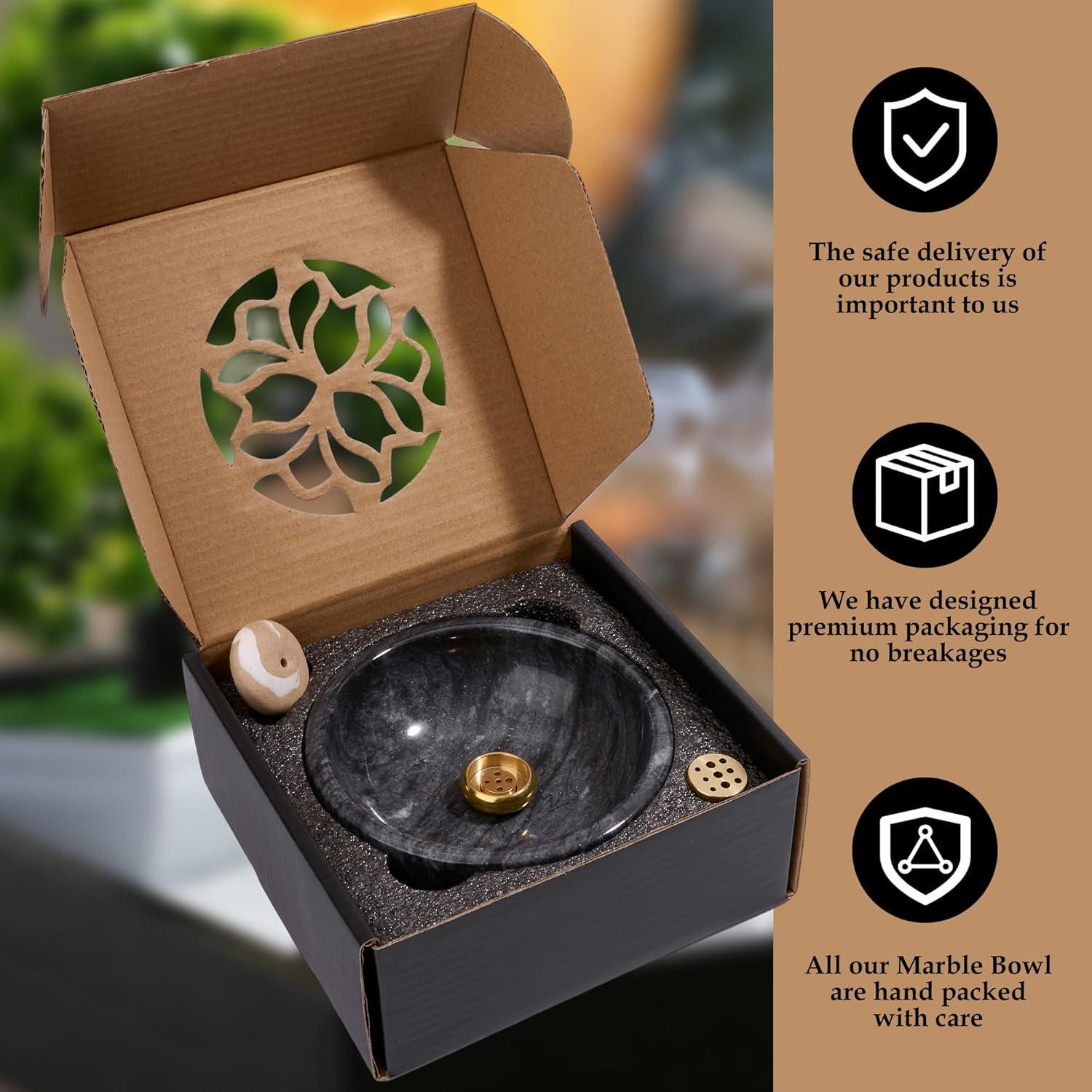 Soporte de Incienso de Mármol Natural SHICANGSHIYE 12 cm