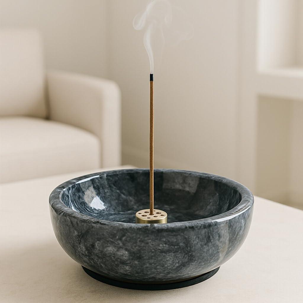 Soporte de Incienso de Mármol Natural SHICANGSHIYE 12 cm