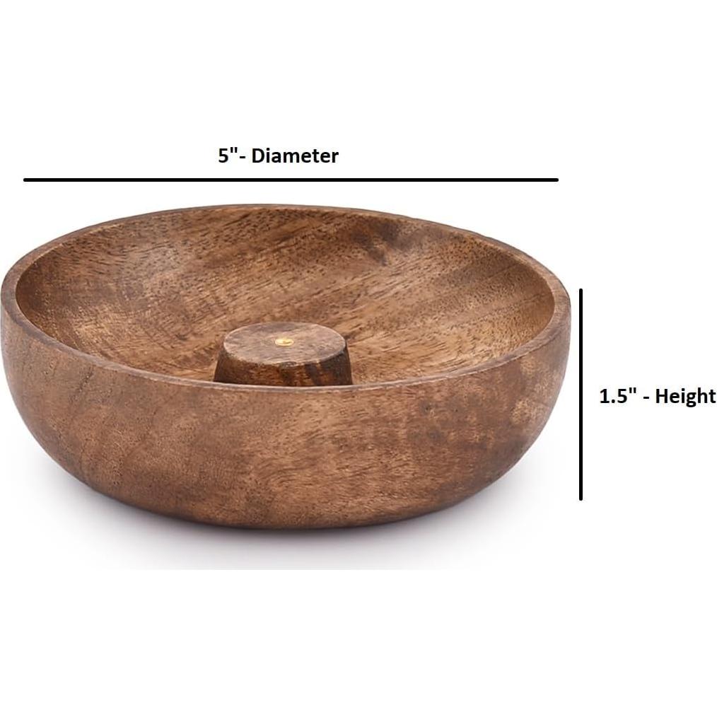 Soporte para Incienso EDHAS de Madera de Mango Redondo 12.7cm