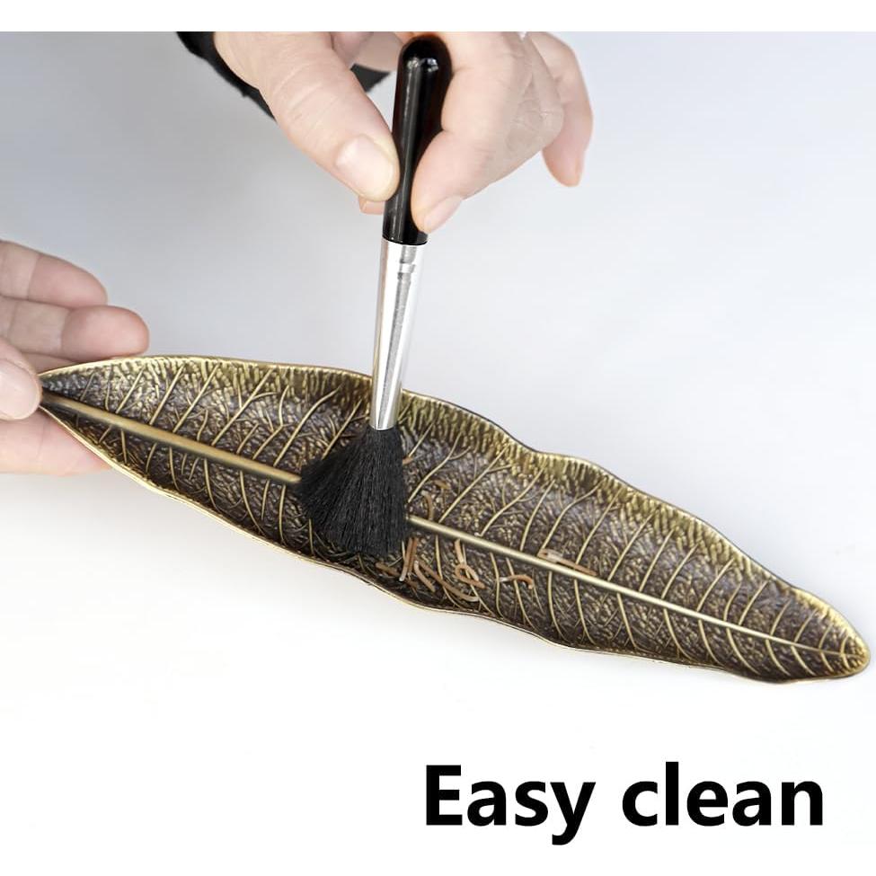 Soporte de Incienso Hoja y Caracol Careyoungs Bronce 25x5 cm