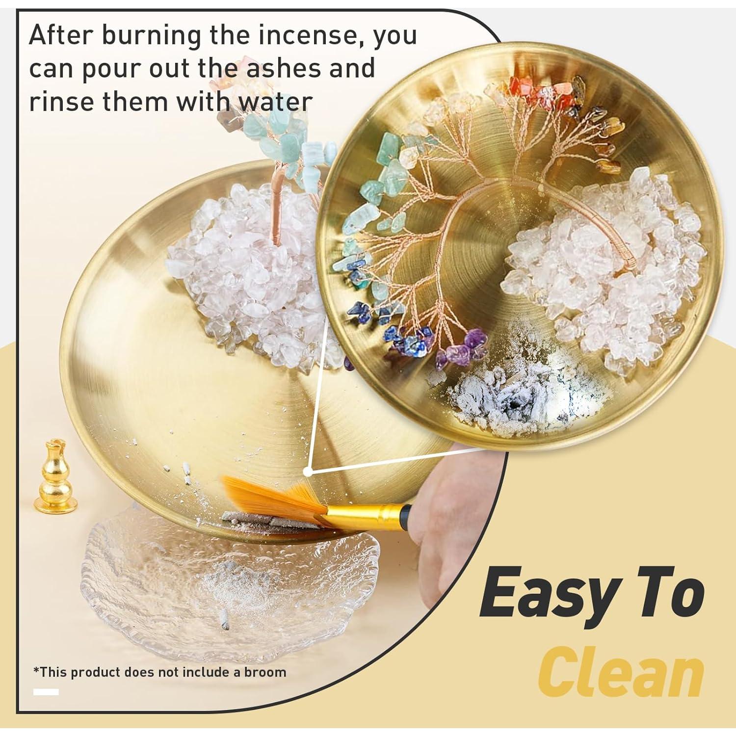 Soporte de Incienso 6 en 1 Iffitya - Latón y Cristales 14 cm