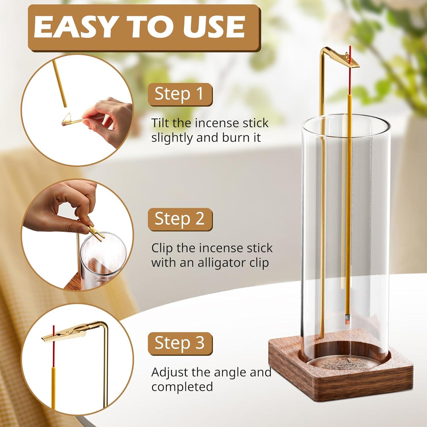 Soporte de Incienso HzTinT Cilíndrico de Madera con Recogedor