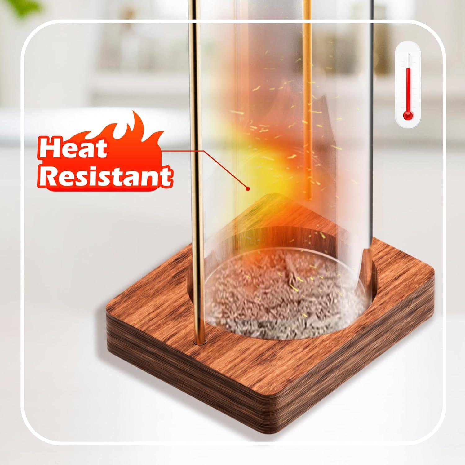 Soporte de Incienso HzTinT Cilíndrico de Madera con Recogedor