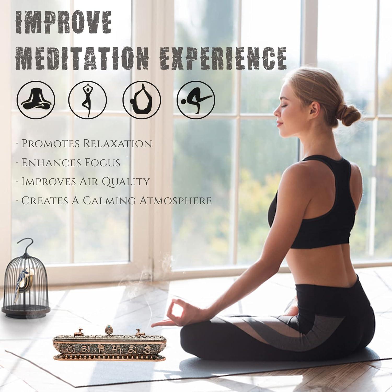 Soporte de Incienso Taikuri Bronce Rojo 32cm para Meditación