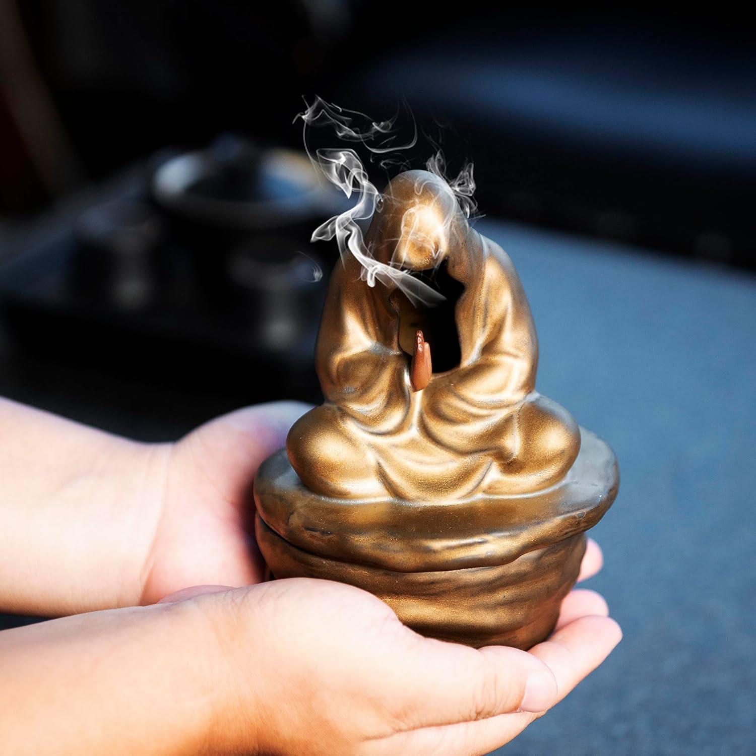 Soporte de Incienso Zen Cacukap con Estatua de Buda 15.7x12x9.6cm