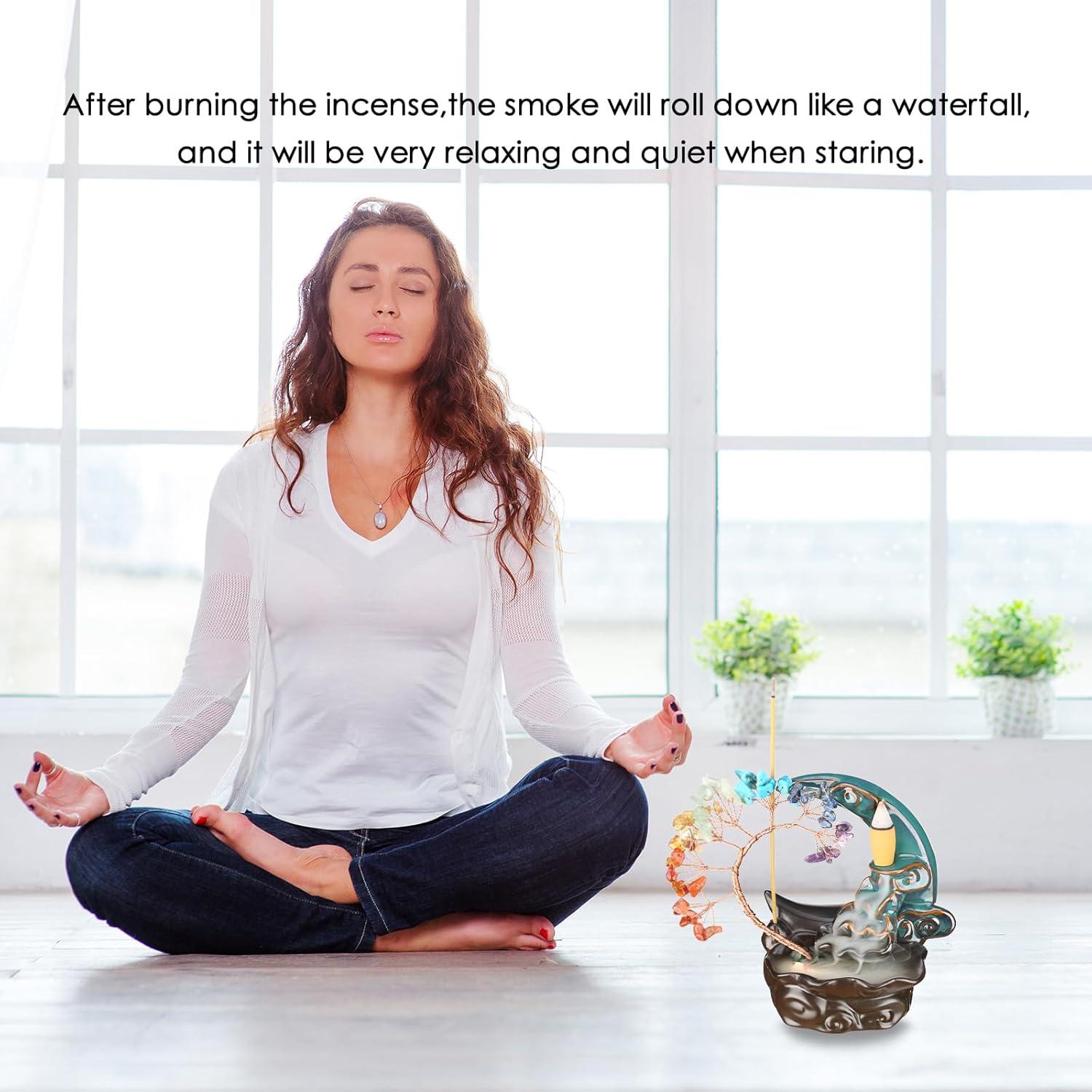 Quemador de Incienso CYYKDA Luna Azul Cerámica 12.7x7.6 cm