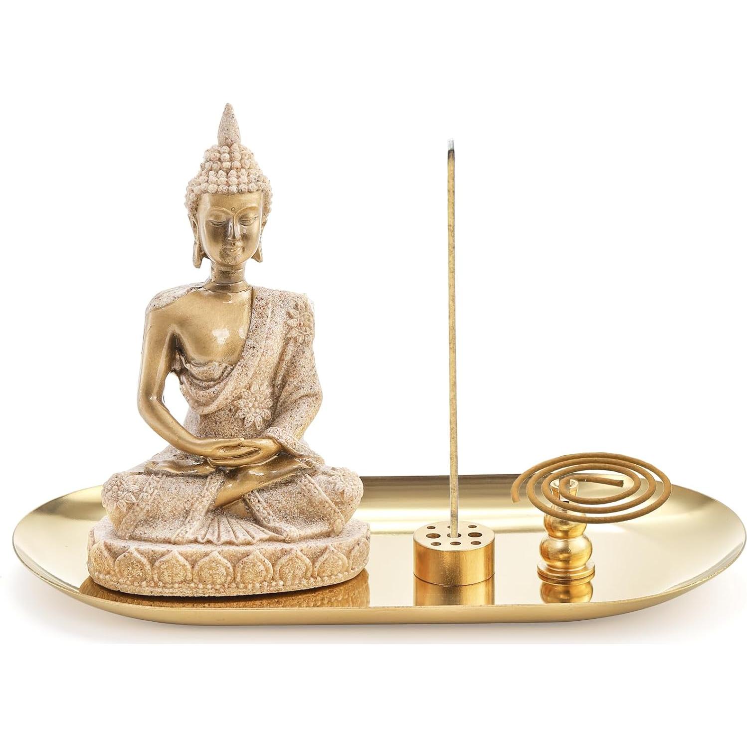 Soporte de Incienso 5 en 1 TOPZEA con Estatua de Buda