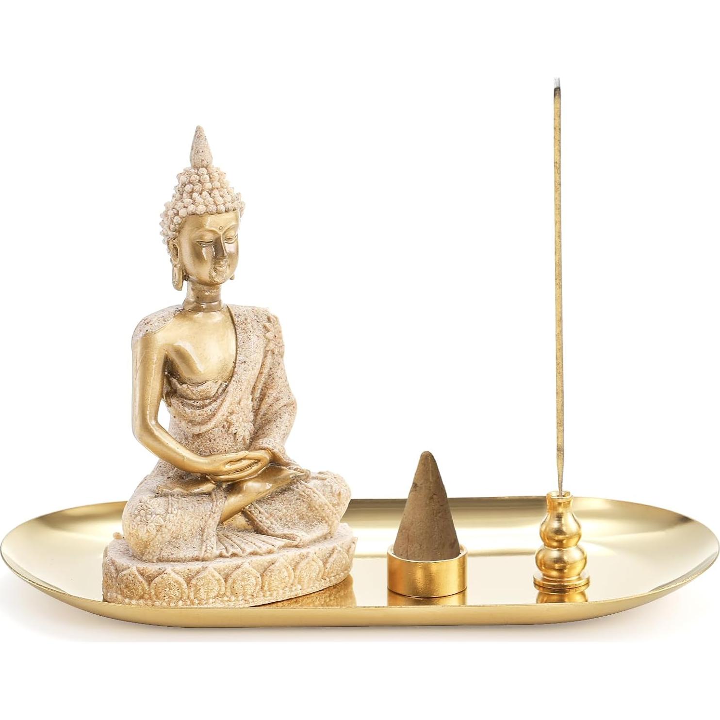 Soporte de Incienso 5 en 1 TOPZEA con Estatua de Buda