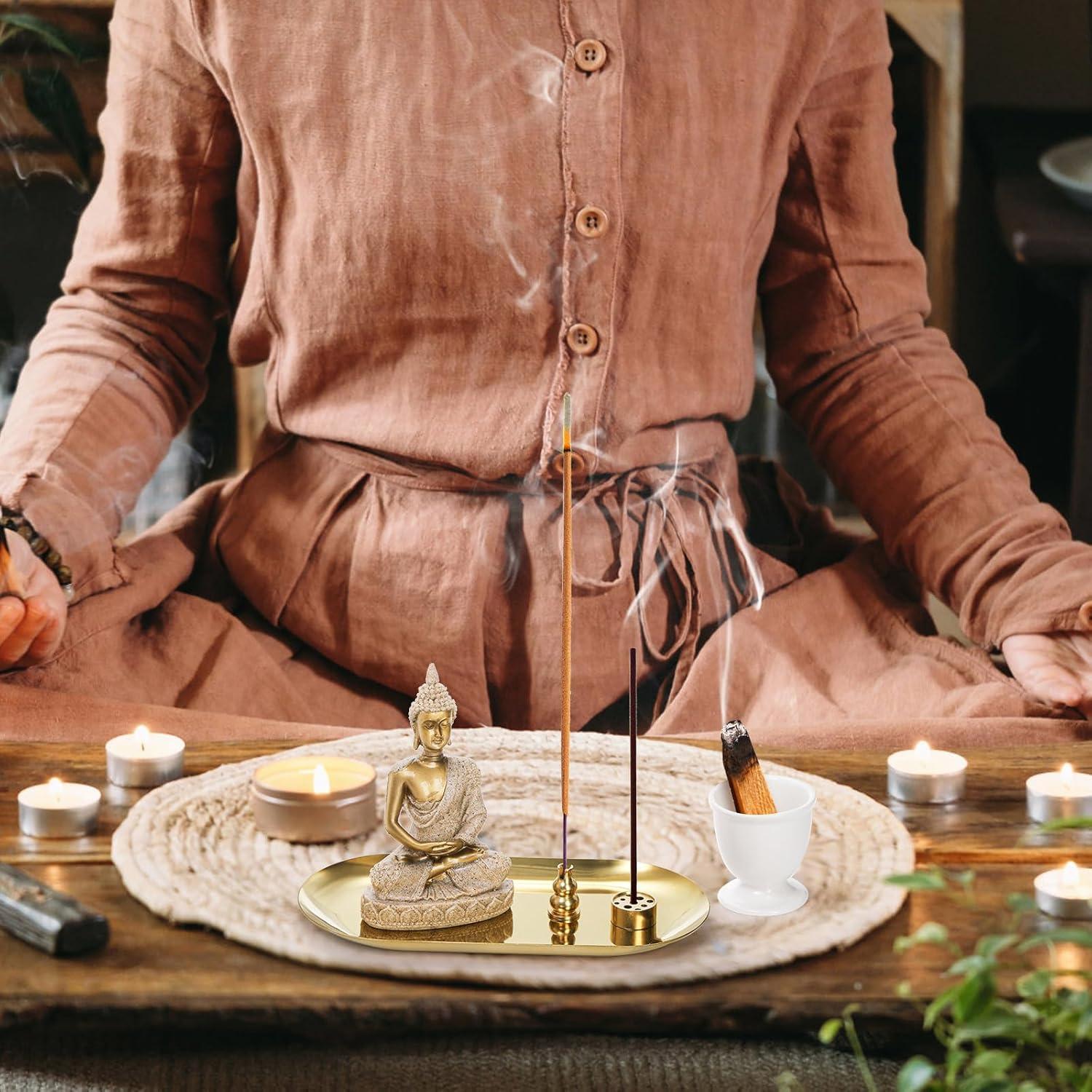 Soporte de Incienso 5 en 1 TOPZEA con Estatua de Buda