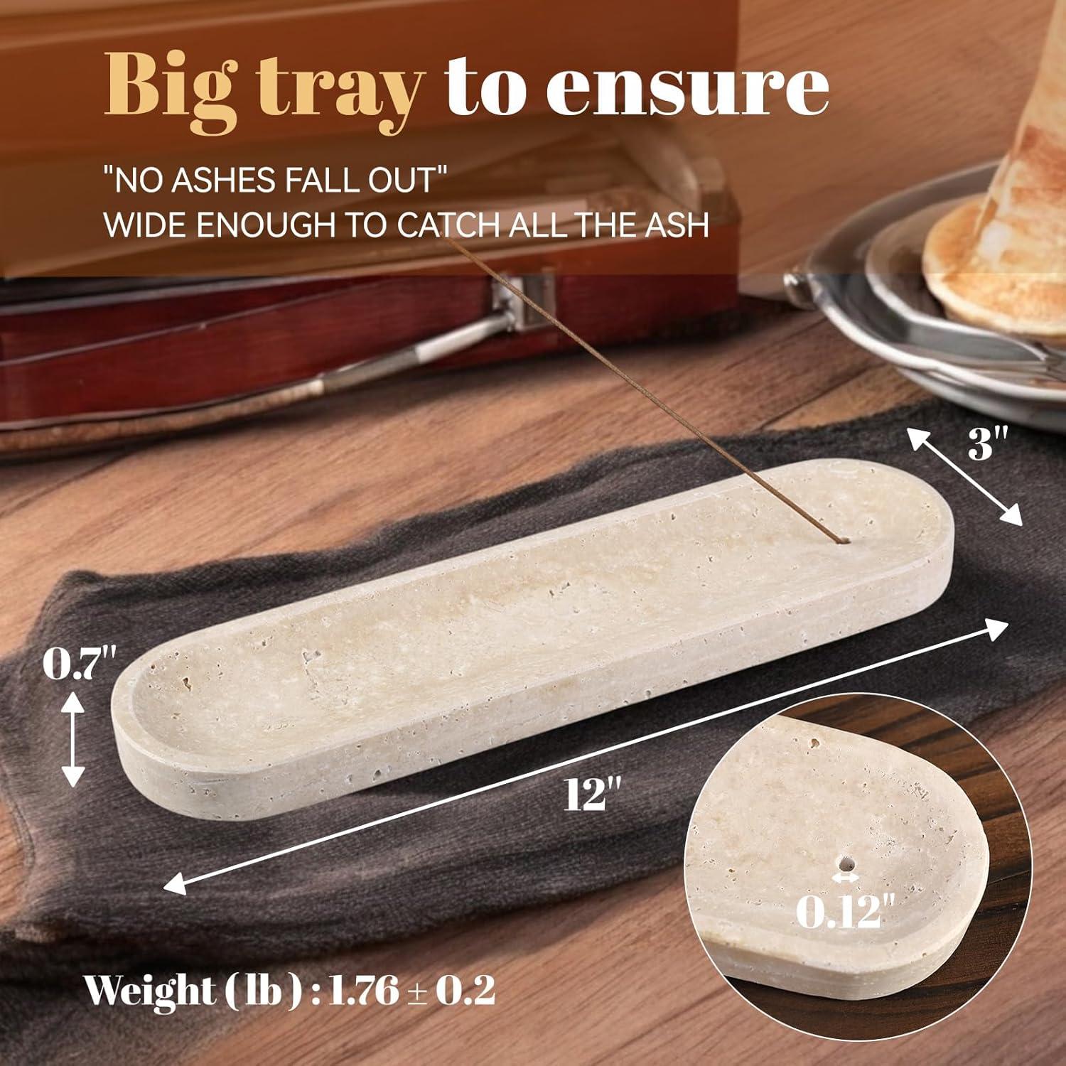 Soporte de Incienso Koville de Travertino Beige 30.48 cm