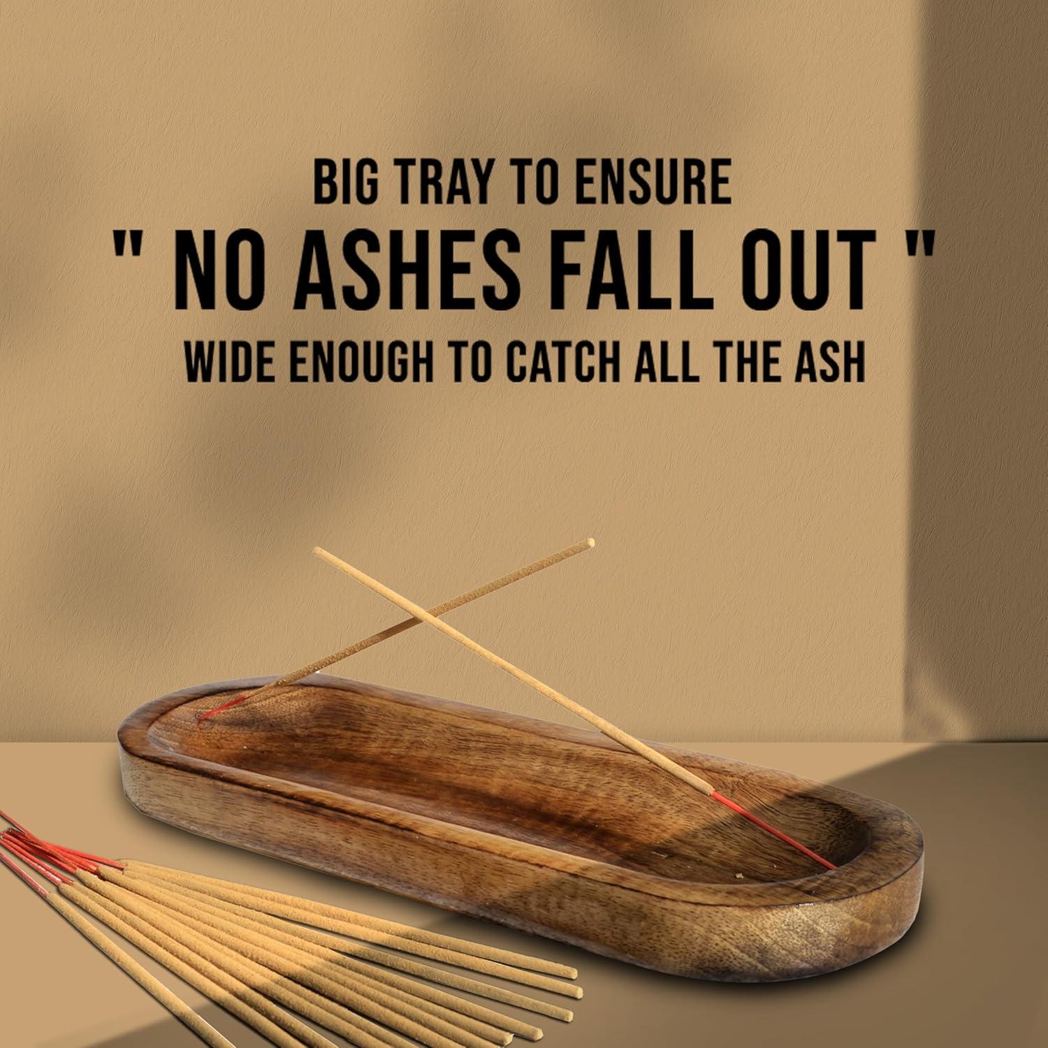 Soporte de Incienso de Madera Raajsee 28x10 cm - Captador de Cenizas