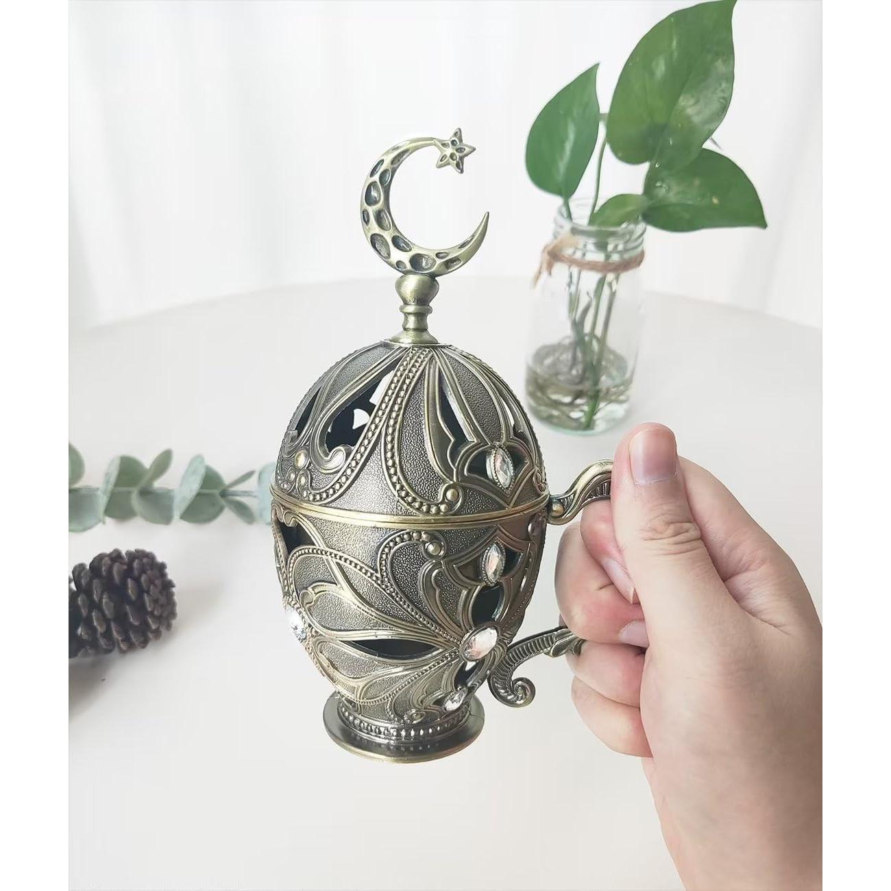 Soporte de Incienso en Cono Vintage Hourwof de Metal Bronce