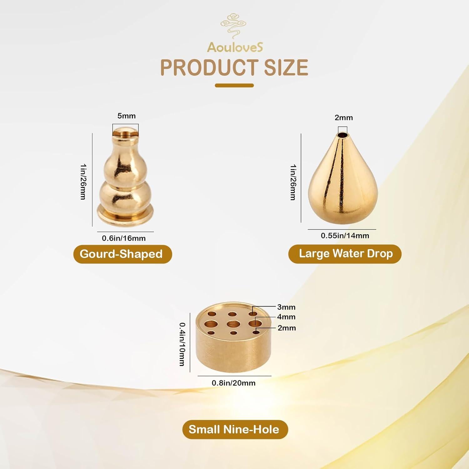 Soporte de Incienso 5 en 1 Aouloves de Latón para Varitas y Conos