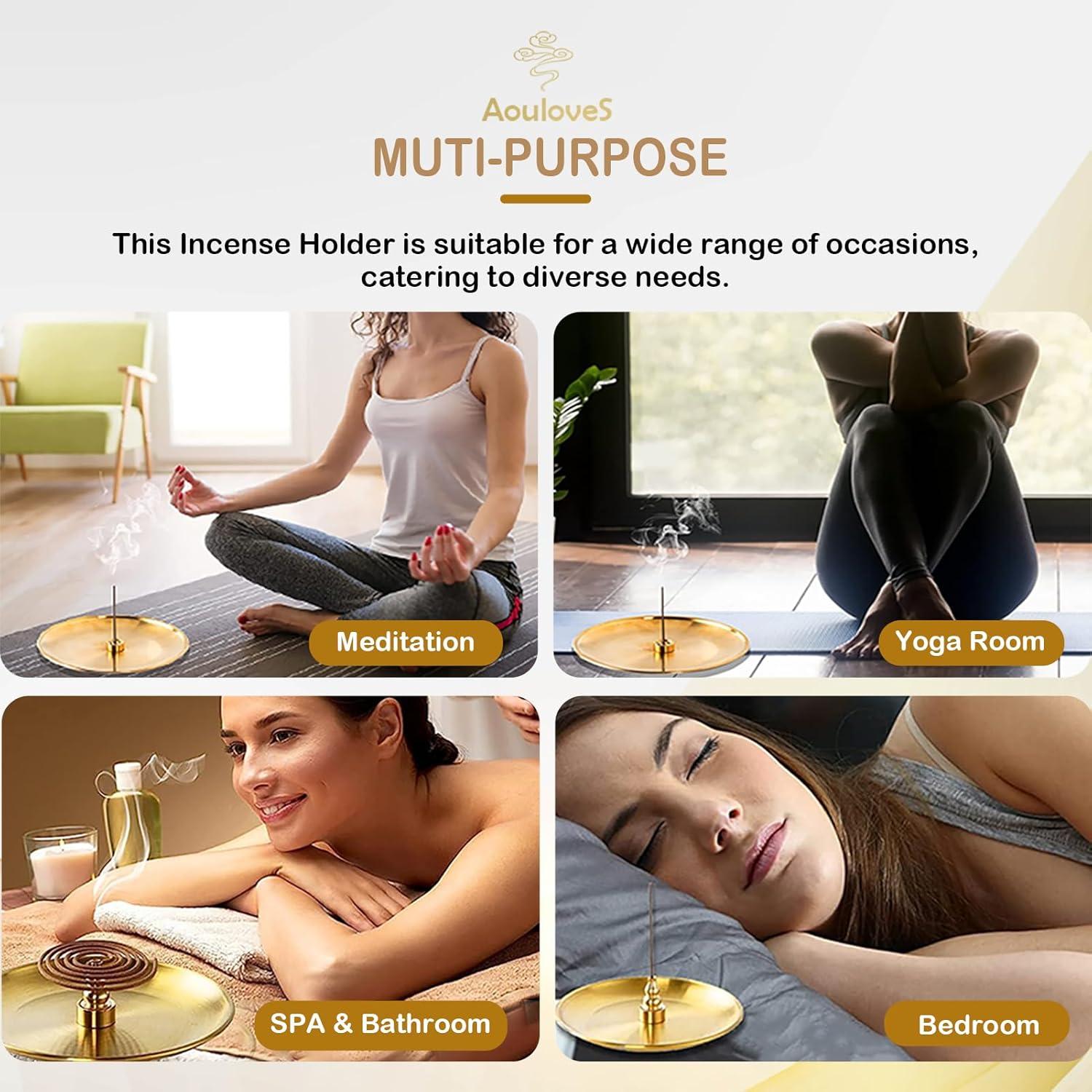 Soporte de Incienso 5 en 1 Aouloves de Latón para Varitas y Conos