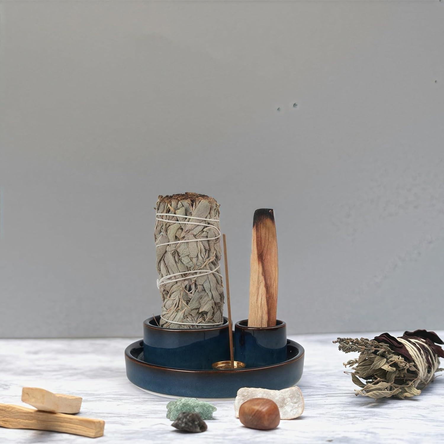 Soporte de Incienso 4 en 1 GRAMSTORMAX Azul 10.8 cm